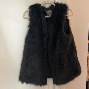 Black vegan fur vest